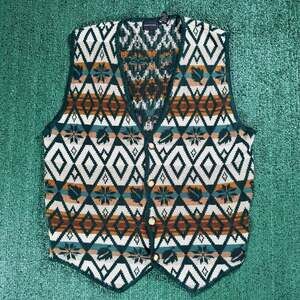 Vintage Structure Southwestern Pattern Knit Vest Women's XL